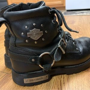 Women’s, black, Harley Davidson boots. 8.5.